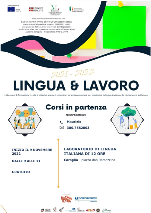LINGUA & LAVORO - LABORATORIO GRATUITO DI LINGUA ITALIANA PER CITTADINI STRANIERI COMUNITARI ED EXTRACOMUNITARI