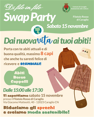 Swap party presso il Filatoio Rosso di Caraglio
